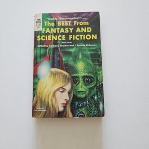 The Best From Fantasy And Science Fiction by Anothy Boucher { 1954 } Vintage Sci-Fi Paperback Novels -- Thriller Adult Fantasy Books