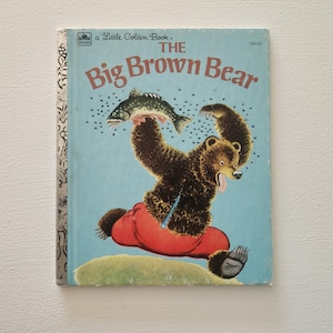 The Big Brown Bear -- 1975 Vintage Children&#39;s Little Golden Book -- Picture Book -- Children Classic -- Bear Fiction -- Children Humor