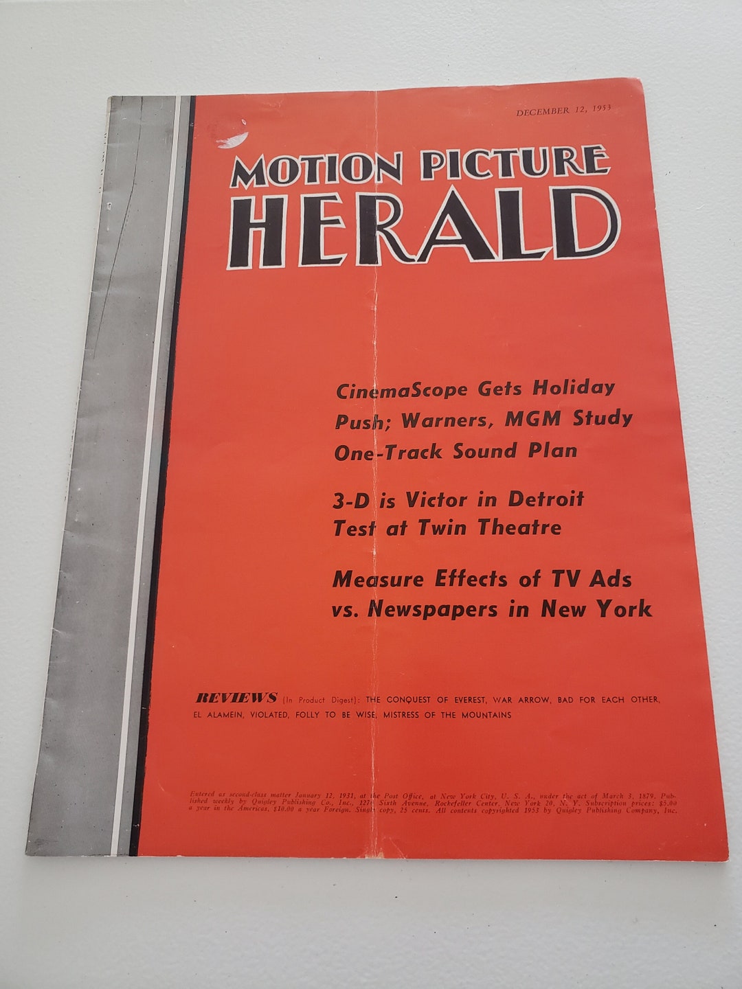 Motion Picture Herald Movie Magazine American Film Industry 1953