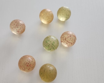 Vintage Super Bounce Hard Rubber Ball Clear With Glitter -- CHOOSE ONE -- Vintage Toys -- Classic Old School Toys
