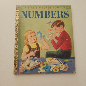 Numbers by Mary Reed & Edith Osswald -- 1955 { D }Vintage Children&#39;s Little Golden Book -- Learning Number And What They Look Like