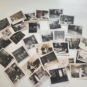 Vintage Photographs -- Assorted Lot Of 30 Photos -- Display Vintage Photos -- Junk Journal Scrapbook Ephemera -- Black & White Photography
