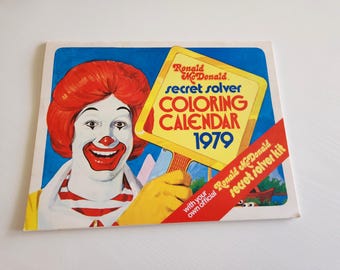 a*i様 74' McDonalds Calendar マクドナルドカレンダー Vintage 1979 Ronald Mcdonald Coloring Calendar – Secret Solver