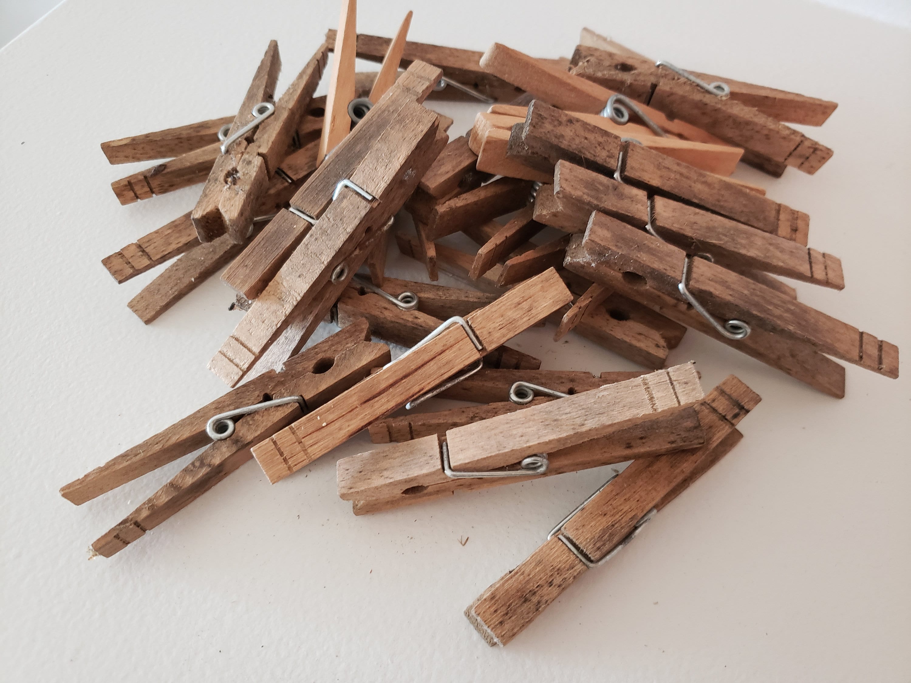 Vintage Wooden Spring Loaded Clothes Pins. Lot of 25 Etsy