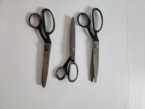 Vintage Black Handle Scissors Pair of Old Sewing Shears 