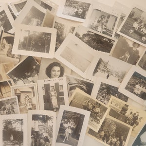 Antique Photographs -- Lot Of 50 Antique Black & White Photos -- Old Fashioned Photographs -- Journal Scrapbook Ephemera -- Photo Crafts