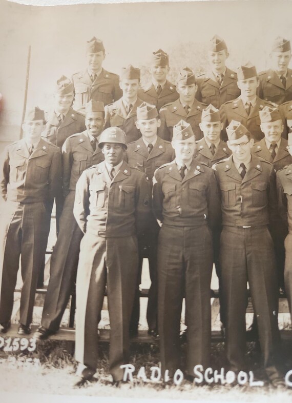 Vintage Military Yearbook Class Photo Radio School Class No
