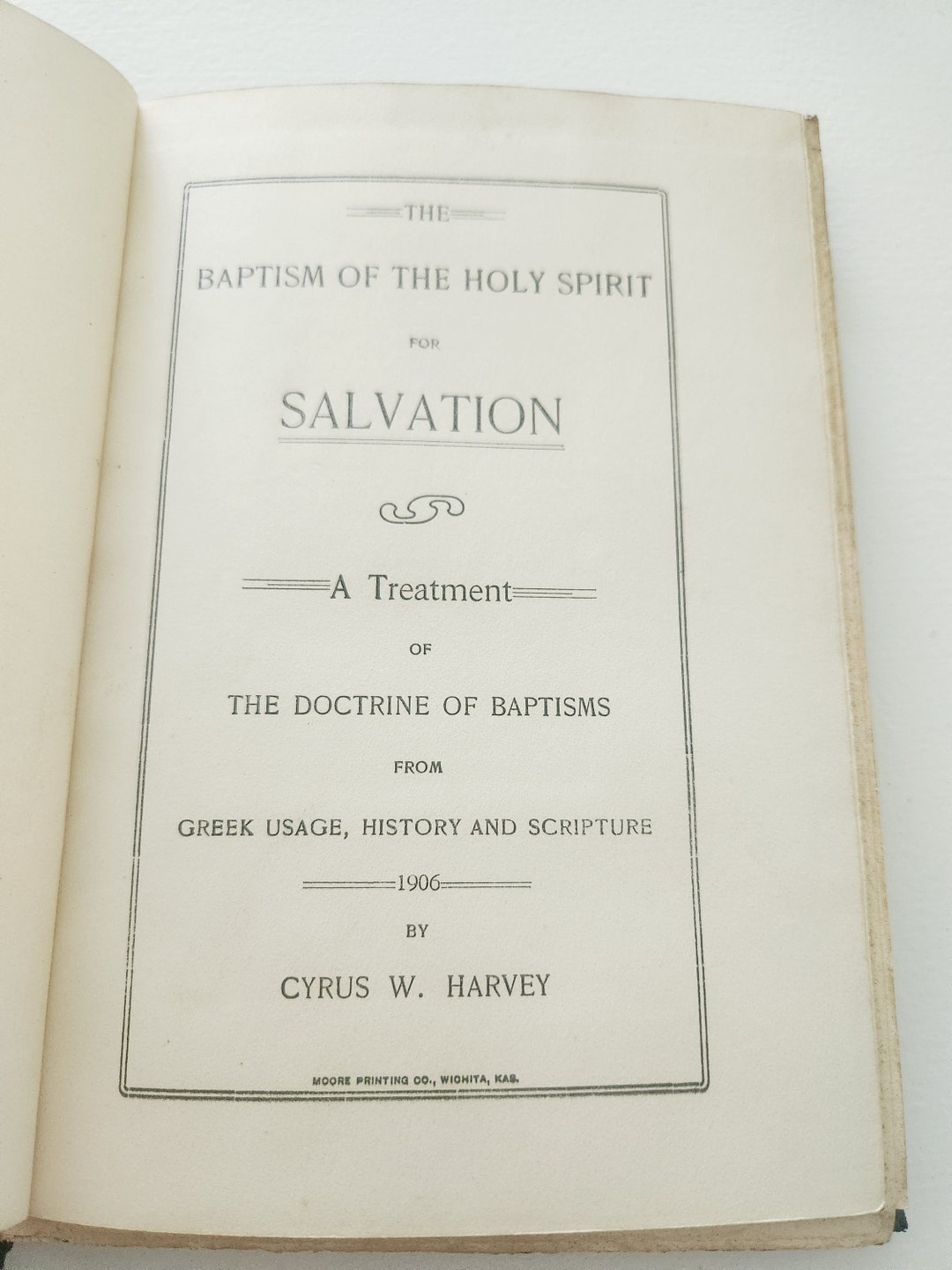 The Baptism of the Holy Spirit for Salvation by Cyrus W Harvey -- Rare ...