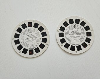 Vintage View Master Reel Slides -- Pair Of Batman " The Purr-fect Crime" 1966 View Master Slides Reels -- Retro Nostalgia Toys