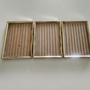 Vintage Tri Fold Gold Tone Metal Frame -- Vintage Photo Picture Frame - Triple Hinged Folding Frame -- Bi-Fold Picture Frame Standing Frames