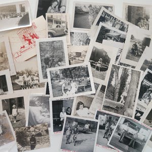 Vintage Black And White Photographs -- Lot Of 50 Picture Photos -- Antique Photographs -- Junk Journal Ephemera -- Photo Craft Projects