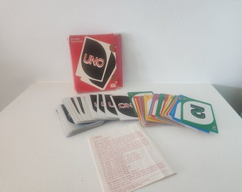 Vintage UNO Playing Game Cards -- 1978 UNO Card Game -- Family Game Night Games -- Vintage Card Games -- America's Popular Family Card Game