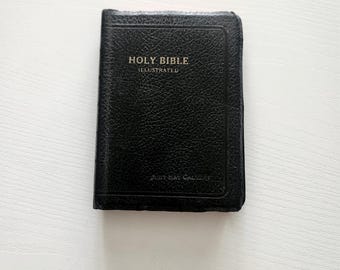 Holy Bible Illustrated Self Pronouncing Edition Old & New Testament King James Version - Vintage Religious Books - Vintage Mid-Century Bible