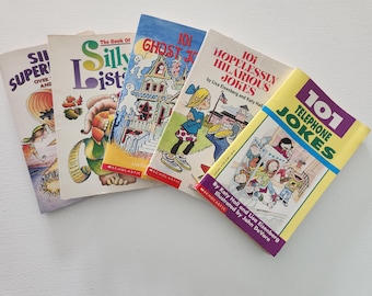 Vintage Children's Joke Book Lot – Telephone, Superhero, Ghost Jokes