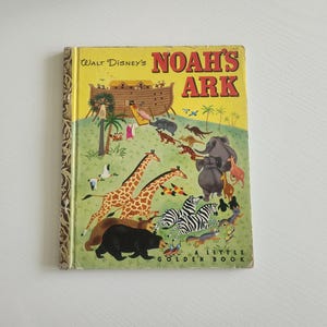 Walt Disney&#39;s Noah&#39;s Ark Told by Annie North Bedford { A } -- 1952 Vintage Children&#39;s Little Golden Book -- Picture Religious Storybooks