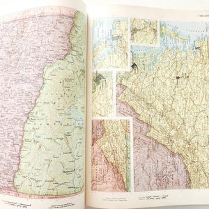 Vintage Rand McNally Cosmopolitan World Atlas Book -- 1964 Vintage Book Of Maps -- Geography World Maps  -- Map Craft Project Supply