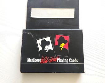 Vintage Marlboro Wild West Playing Cards { 1991 } New Old Stock Sealed -- Philip Morris Advertising Marlboro Man -- Game Night Essential