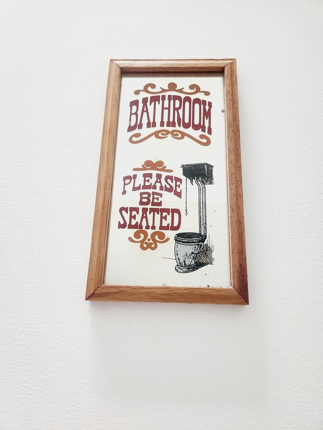 Vintage Novelty Mirrored Bathroom Sign Vintage Bathroom - Etsy