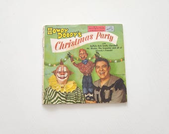 Rare Howdy Doody's Christmas Party Children Record -- 2 Record Fold Our Set { 1951 }