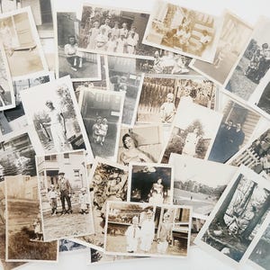 Vintage Black And White Photographs -- Lot Of 50 Picture Photos -- Antique Photographs -- Junk Journal Ephemera -- Photo Craft Projects
