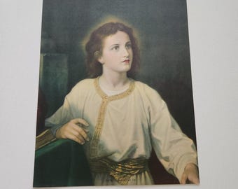 Vintage Jesus Christ Religious Picture -- Christ At 12 Print -- Lithograph Catholic Religious Art -- Unframed Religion Jesus Print Art