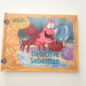 Detective Sebastian The Little Mermaid&#39;s Treasure Chest -- 1992 Vintage Children&#39;s Book -- Fairy Tale Book - Bedtime Stories - Under The Sea
