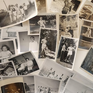 Vintage Photographs -- Lot Of 50 Vintage Retro Black & White Photos -- Old Fashioned Photographs -- Mid-Century Photographs -- Photo Crafts