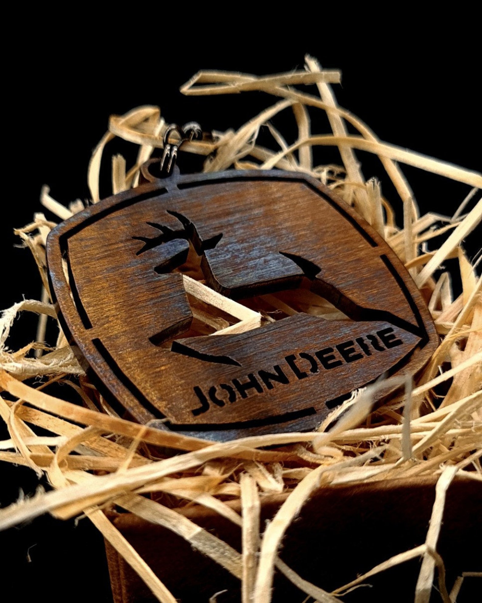 John Deere keychain Titanium Brass Steel Blued Etsy