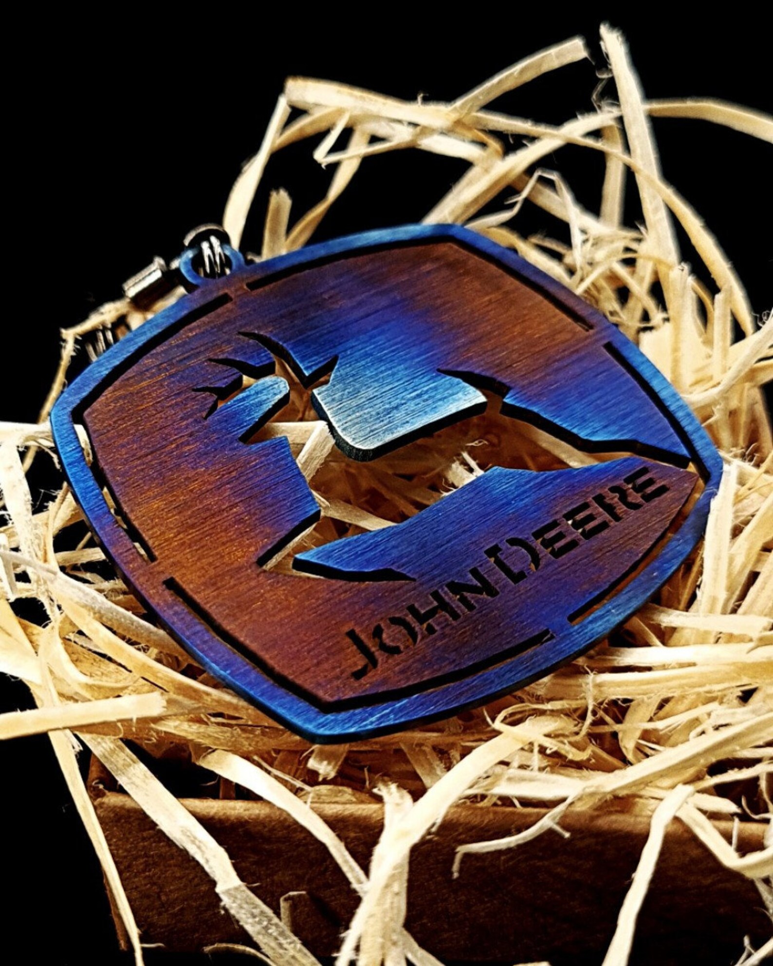 John Deere keychain Titanium Brass Steel Blued Etsy