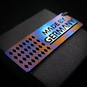 Made by Germany - Audi / BMW / Opel / Volkswagen / Mercedes handmade keychain  (Titanium | Steel | Blued)