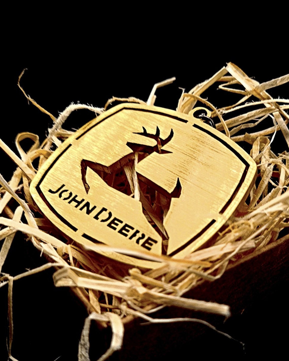 John Deere keychain Titanium Brass Steel Blued Etsy