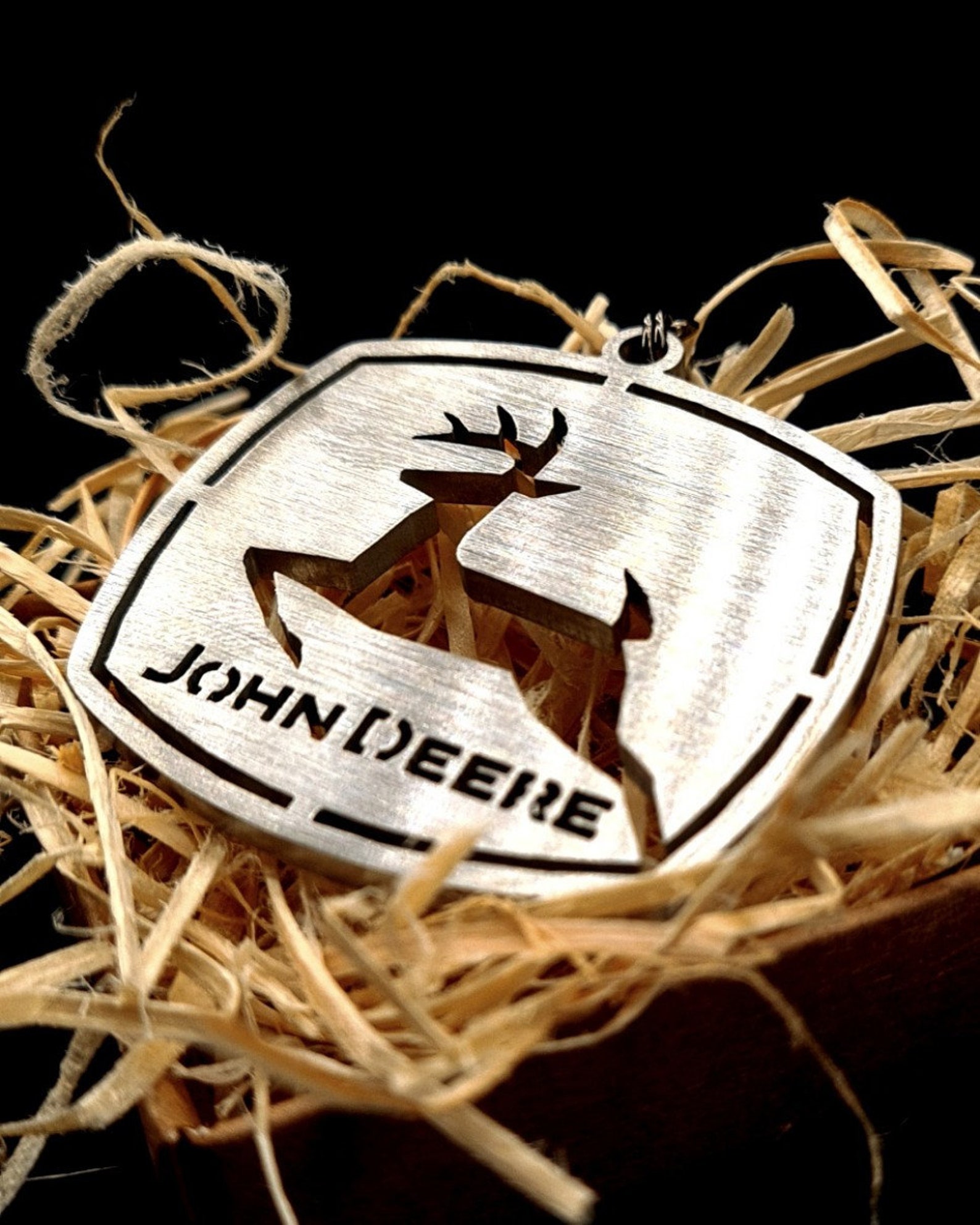 John Deere keychain Titanium Brass Steel Blued Etsy