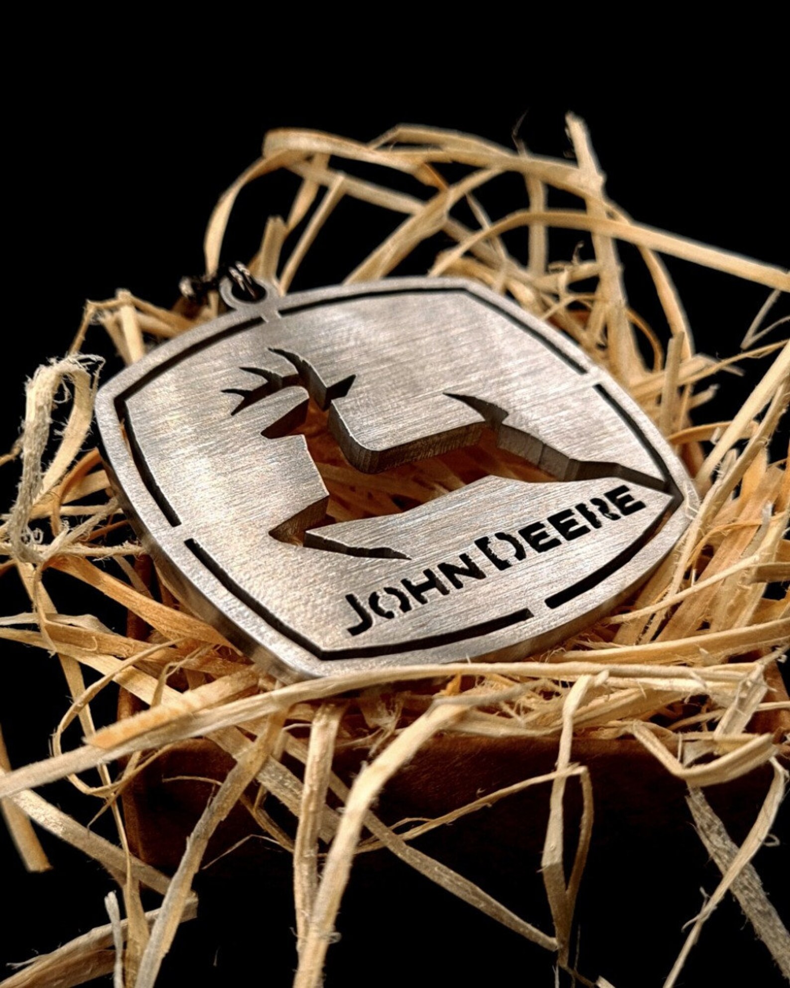 John Deere keychain Titanium Brass Steel Blued Etsy