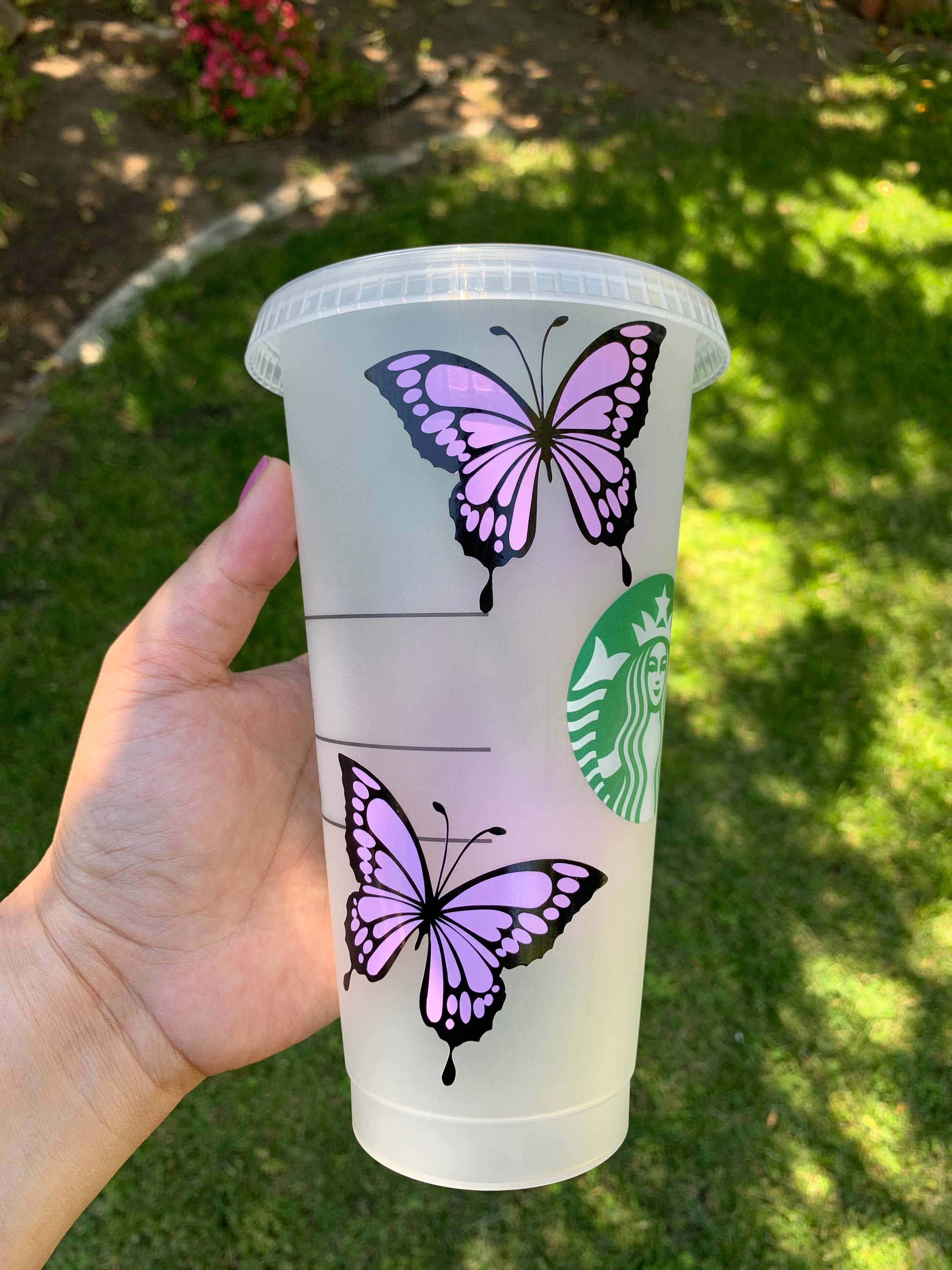 PERSONALIZED Starbucks Butterfly Cup-Purple-Butterflies- $16