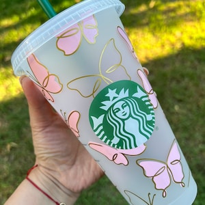 Personalized Starbucks 16 or 24 oz Reusable Cold Cup with Custom Vinyl –  SheltonShirts