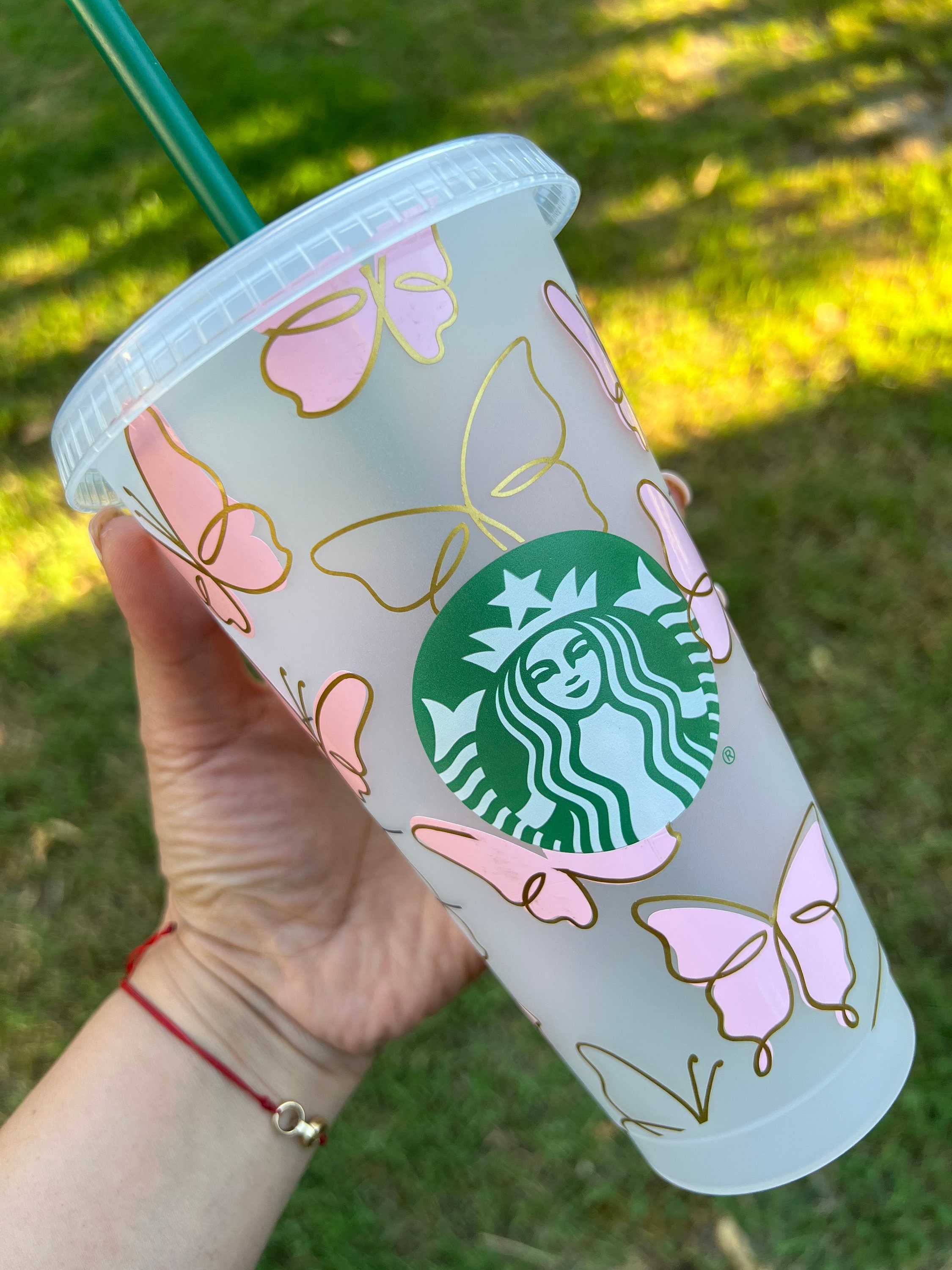 Starbucks, Dining, Customized Butterfly Starbucks Cold Cup