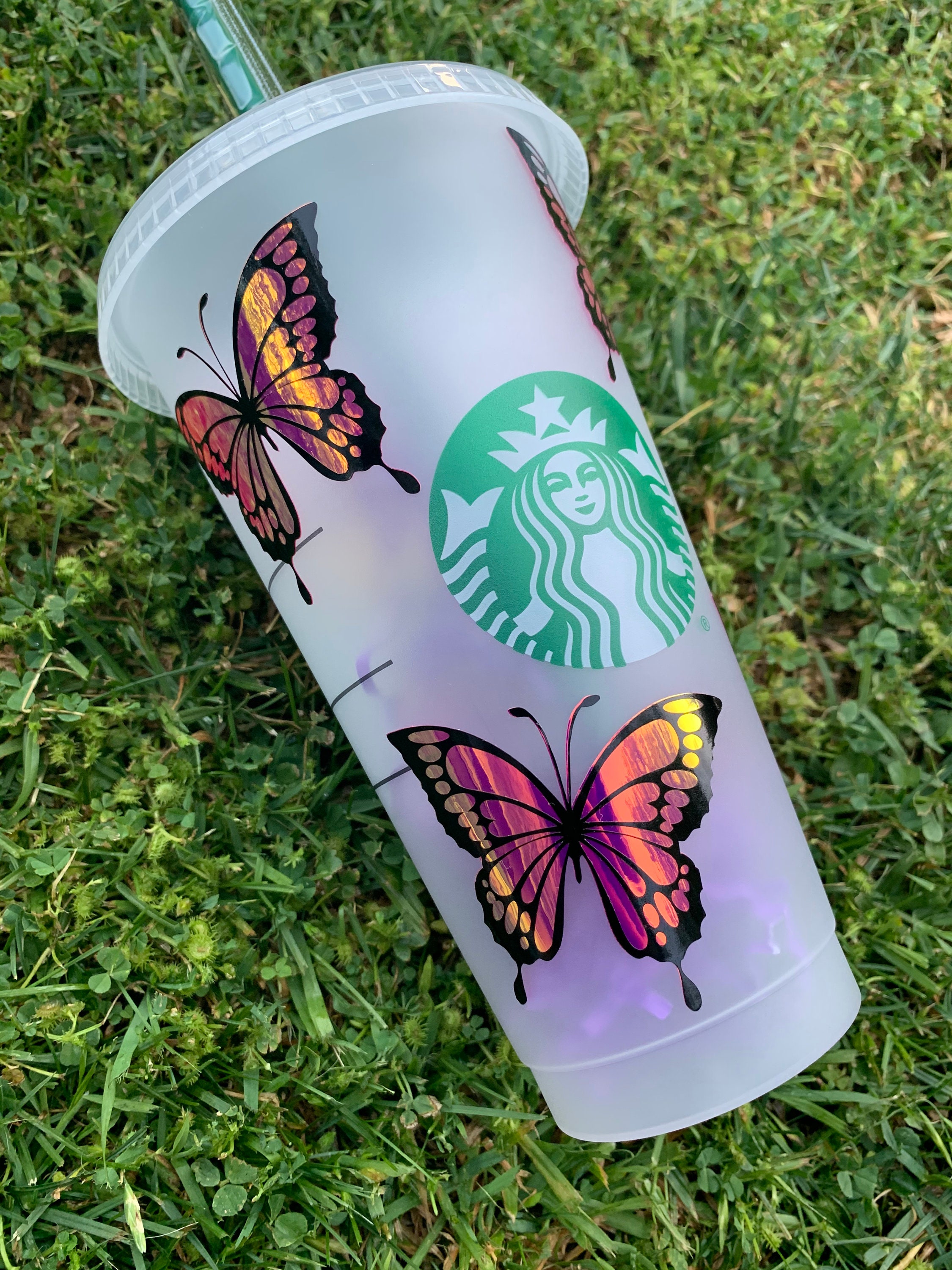 Butterfly Starbucks Cup Custom Butterfly Cup Starbucks Etsy