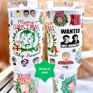 Mischievous Christmas 40oz Tumbler - Stainless Steel With Handle - Classic Holiday fun