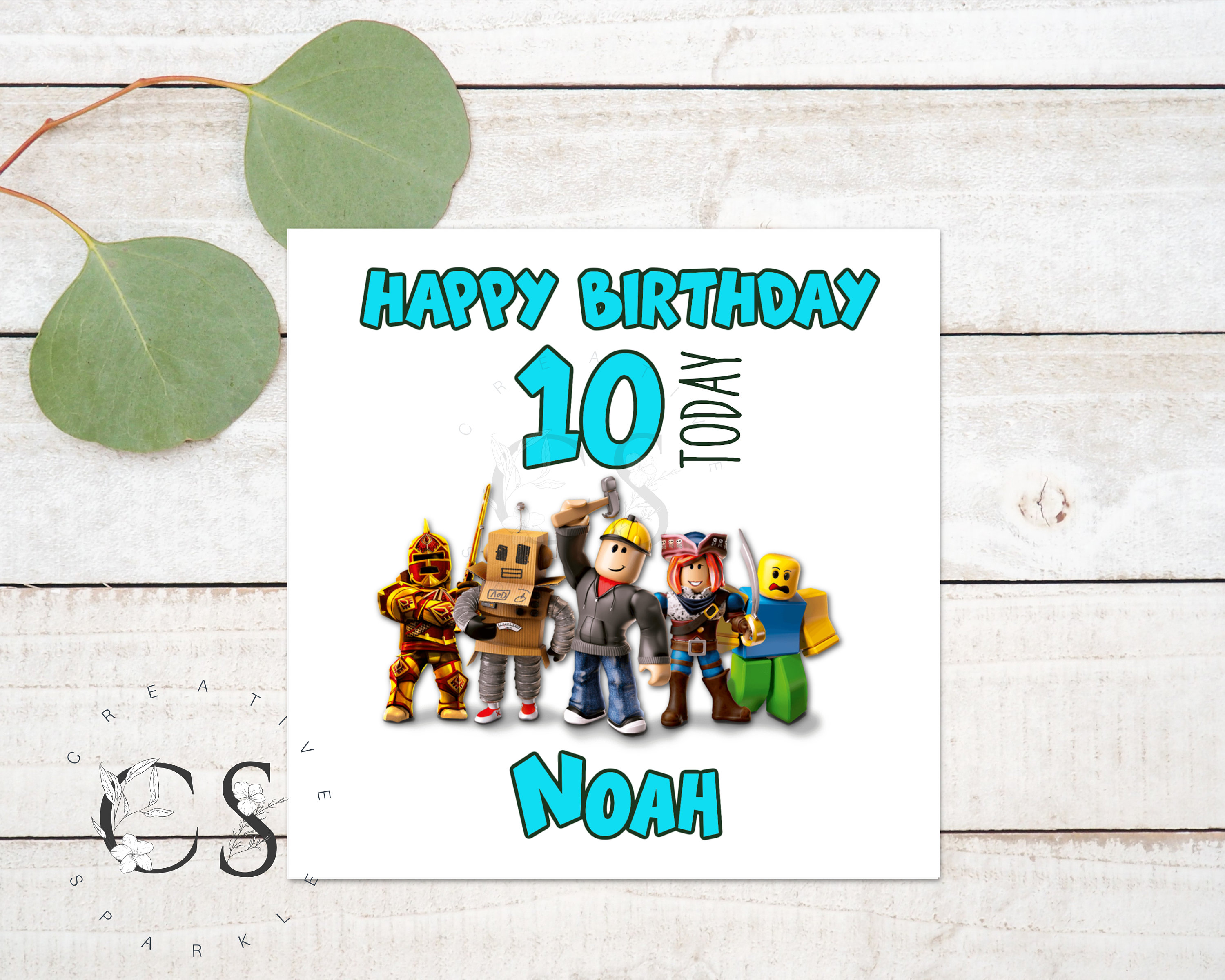 roblox personalised birthday card printable boy or girl etsy ...