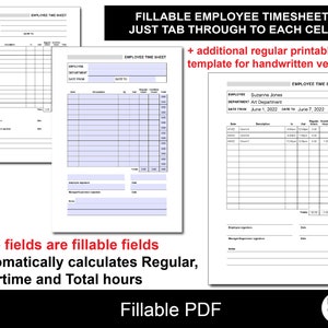 Employee timesheet / editable timesheet / time log printable / task tracker timesheet / calculating timesheet / time log tracker