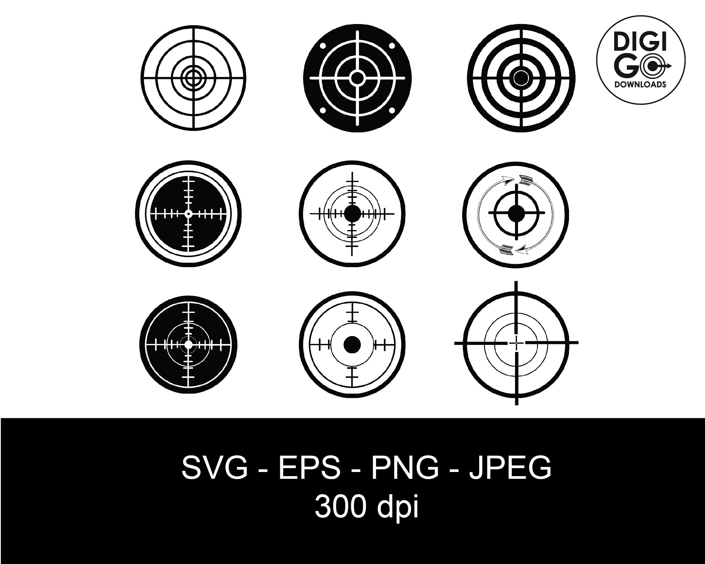 targets svg target digital vector printable target files etsy
