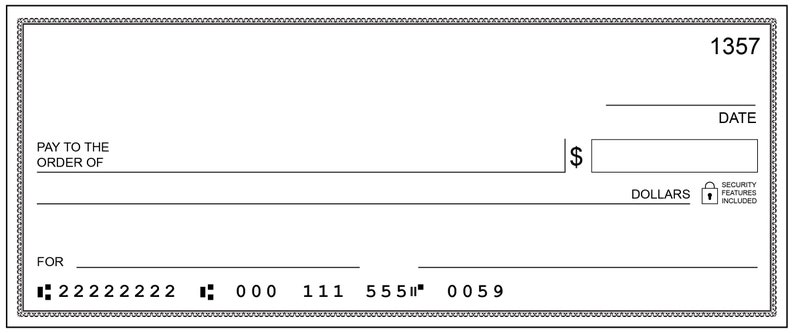 Editable Check Template / Blank Check Template / Editable - Etsy