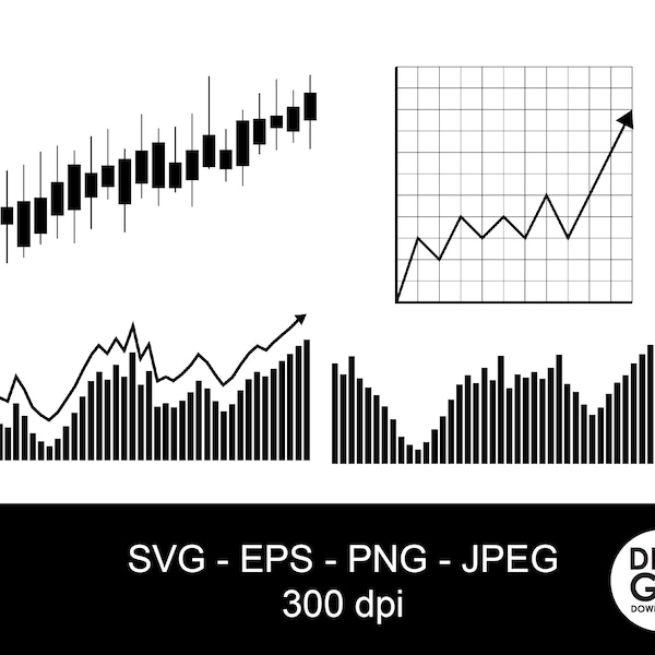 Stock market graphs svg / Candlestick chart graph / stock market svg / stock market graph business concept svg / stock market bar graph