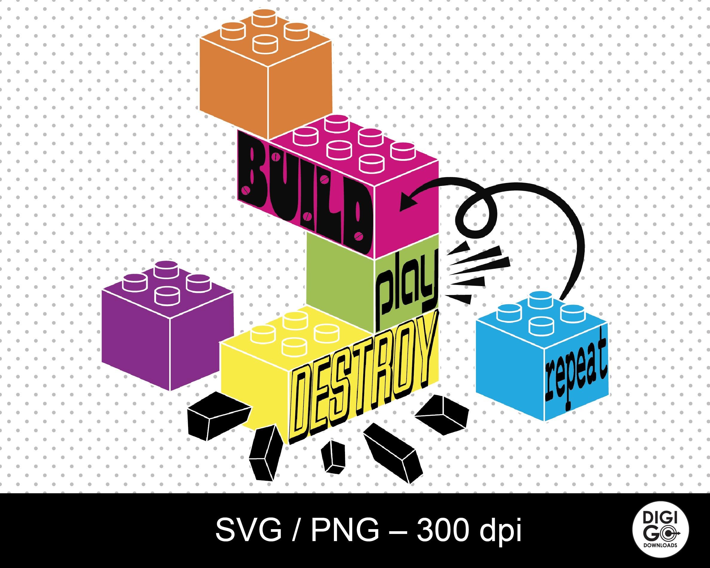 Build Play Destroy Repeat svg / blocks cut svg file / kid's blocks saying / building block svg / funny blocks svg / build play svg / blocks
