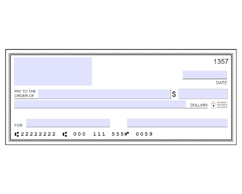 Editable Check Template / Blank Check Template / Editable Etsy