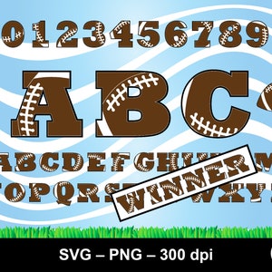 Football svg alphabet / football numbers svg png / varsity letters / football letters svg / sports letters svg / university letters svg