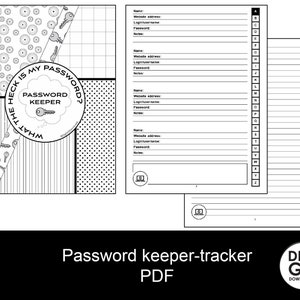 Password tracker / password organizer / password keeper / password notebook / password tracker log digital download
