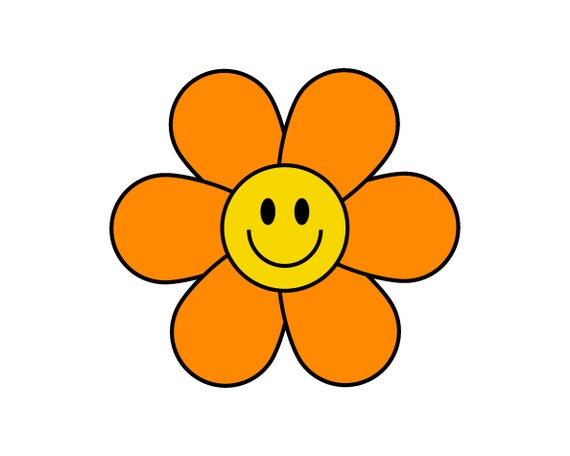 Flower Smiley Face / Retro Groovy Flowers Svg / Hippy Flowers -  Israel