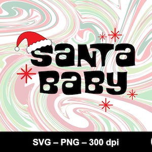 Santa baby svg / santa hat svg / santa baby png / retro christmas svg / retro santa baby hat svg / santa baby hat / santa baby hat svg