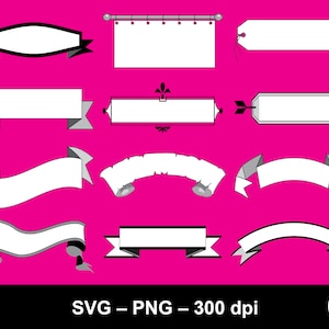 Banner svg bundle / banner clipart / banner png / ribbon svg / ribbon png / ribbon banner svg / ribbon banner png / scroll svg / scroll png